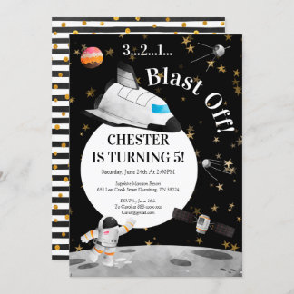 宇宙飛行士誕生日招待状宇宙招待状 招待状