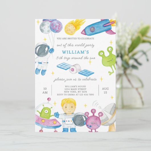 宇宙飛行士誕生日招待状 招待状 (スタンド正面)