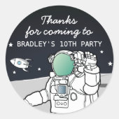 宇宙飛行士誕生日有難う ラウンドシール (正面)
