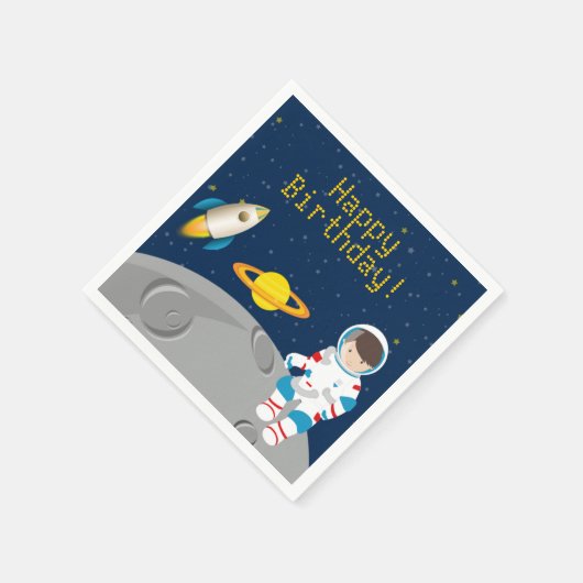 宇宙飛行士誕生日紙ナプキンス スタンダードカクテルナプキン (角)