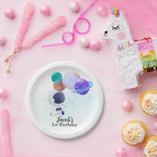 宇宙飛行士誕生日紙プレート ペーパープレート (パーティー)