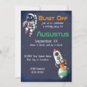 宇宙飛行士誕生日 招待状 (正面)