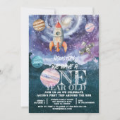 宇宙飛行士誕生日 招待状 (正面)