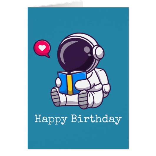 宇宙飛行士読の本かわいい子供 (正面)