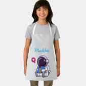 宇宙飛行士読の本かわいい子供 エプロン (インサイチュ)