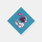 宇宙飛行士読の本かわいい子供 スタンダードカクテルナプキン (角)