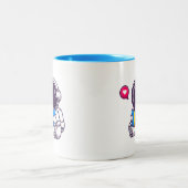 宇宙飛行士読の本かわいい子供 ツートーンマグカップ (中央)