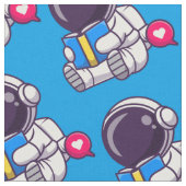 宇宙飛行士読の本かわいい子供 ファブリック (クローズアップ)