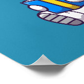 宇宙飛行士読の本かわいい子供 ポスター (角)