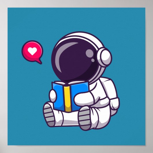 宇宙飛行士読の本かわいい子供 ポスター (正面)