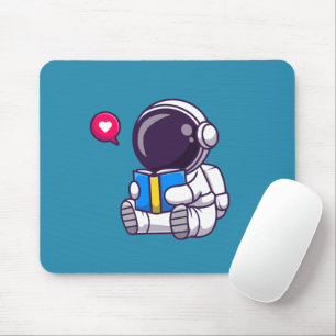 宇宙飛行士読の本かわいい子供 マウスパッド