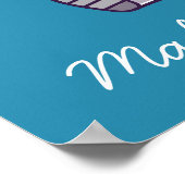 宇宙飛行士読の本のかわいいキッズルーム ポスター (角)