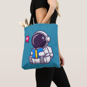 宇宙飛行士読の本のかわいい子どもたち トートバッグ