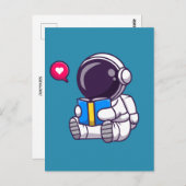 宇宙飛行士読の本のかわいい子どもたち ポストカード (正面/裏面)