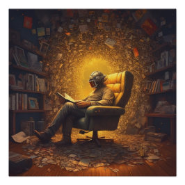 宇宙飛行士読は本だ ポスター