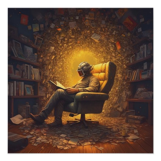 宇宙飛行士読は本だ ポスター (正面)