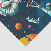 宇宙飛行士遊と宇宙する猫のバスケットボール 薄葉紙 (詳細)