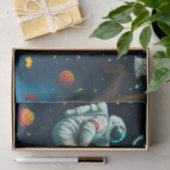 宇宙飛行士遊と宇宙する猫のバスケットボール 薄葉紙 (ギフト)