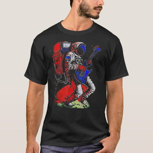 宇宙飛行士遊のエレキギター宇宙アストロン Tシャツ (正面)