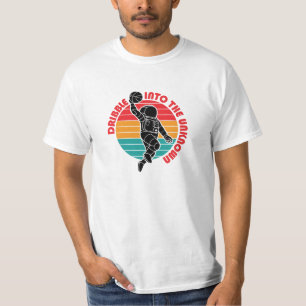 宇宙飛行士遊のバスケットカラフルボール Tシャツ