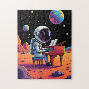 宇宙飛行士遊のピアノ月漫画宇宙 ジグソーパズル