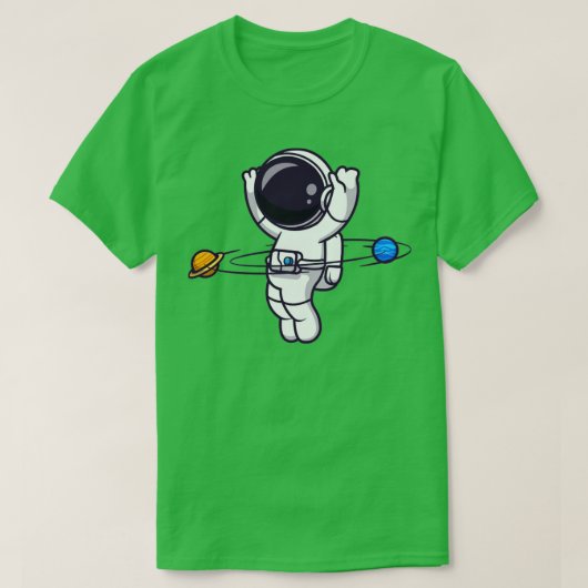 宇宙飛行士遊の惑星ボール漫画 Tシャツ (デザイン正面)