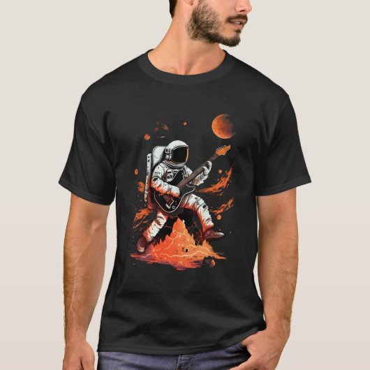 宇宙飛行士遊のEギター宇宙妨害 Tシャツ (正面)