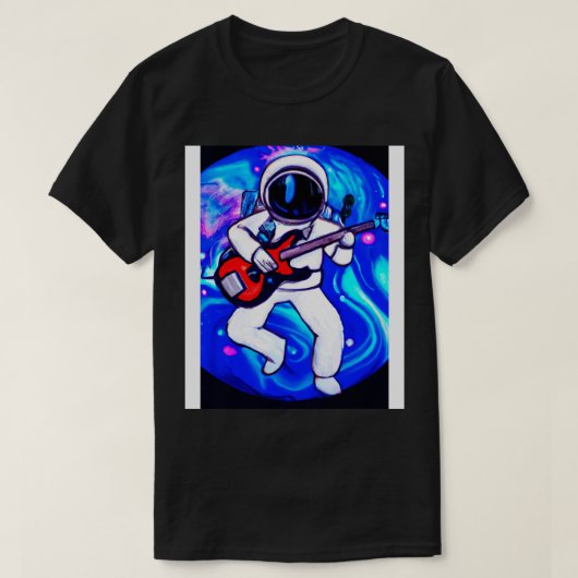 宇宙飛行士遊ギター Tシャツ (デザイン正面)