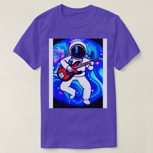 宇宙飛行士遊ギター Tシャツ (デザイン正面)