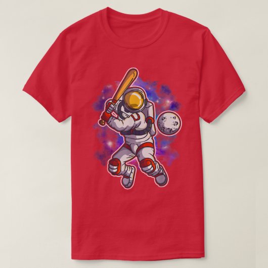 宇宙飛行士野球打撃選手チーム宇宙 Tシャツ (デザイン正面)
