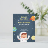 宇宙飛行士銀河系宇宙ボーイズ誕生日招待状 招待状 (スタンド正面)