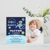 宇宙飛行士銀河系宇宙誕生日写真 招待状 (スタンド正面)