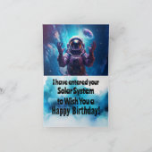 宇宙飛行士銀河系誕生日折り畳みグリーティングカード カード (内部)