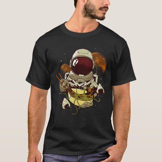 宇宙飛行士食べのラーメンすし飯アウターSp Tシャツ (正面)