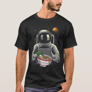 宇宙飛行士食べのラーメン麺 Tシャツ