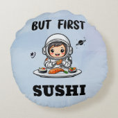 宇宙飛行士食べの寿司 ラウンドクッション (裏面)