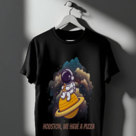 宇宙飛行士食べ物のピザ Tシャツ