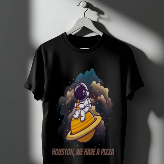 宇宙飛行士食べ物のピザ Tシャツ
