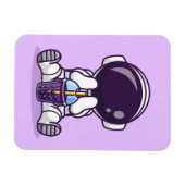 宇宙飛行士飲みボバティーイラストレーション磁石 マグネット (横)