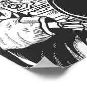 宇宙飛行士骨格不気味スカル ポスター (角)