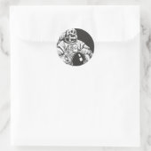 宇宙飛行士骨格不気味スカル ラウンドシール (バッグ)