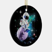 宇宙飛行士魚釣り宇宙空間銀河系 セラミックオーナメント (右)