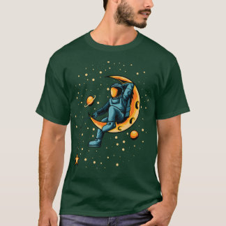 宇宙飛行士魚釣り星おもしろい宇宙 Tシャツ