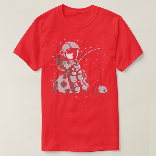 宇宙飛行士魚釣り Tシャツ (デザイン正面)