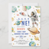 宇宙飛行士1回目のバースデーのまわりに1回目の日没 招待状 (正面)