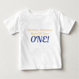 宇宙飛行士1歳の誕生日おめでとうTシャツ ベビーTシャツ