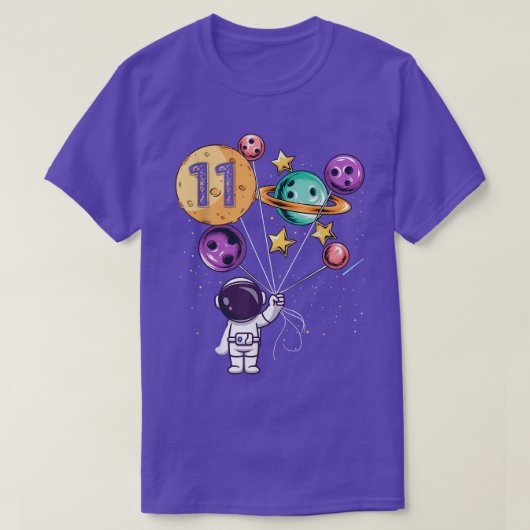 宇宙飛行士11誕生日ボーイズ女子宇宙恋人11 Tシャツ (デザイン正面)