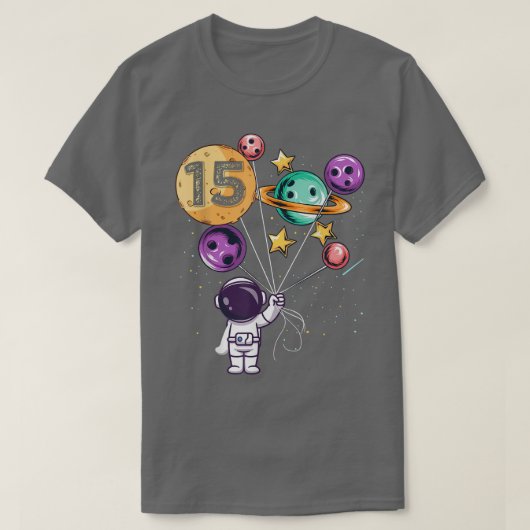 宇宙飛行士15誕生日ボーイズ女子宇宙恋人15 Tシャツ (デザイン正面)