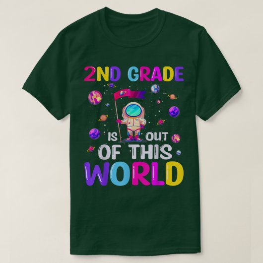 宇宙飛行士2年生この世界の宇宙バックT Tシャツ (デザイン正面)