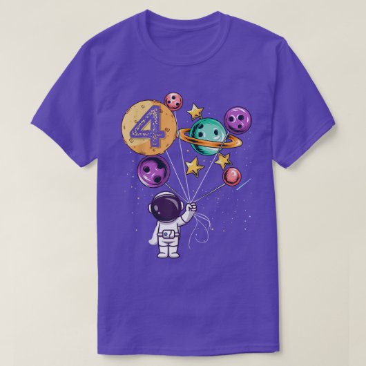 宇宙飛行士4th Birthday Boys Girls宇宙恋人4 Ye Tシャツ (デザイン正面)